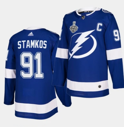 Men's Tampa Bay Lightning #91 Steven Stamkos Blue Stanley Cup Finals Blue Stitched Jersey Men's Tampa Bay Lightning #91 Steven Stamkos Blue Stanley Cup Finals Blue Stitched Jersey
